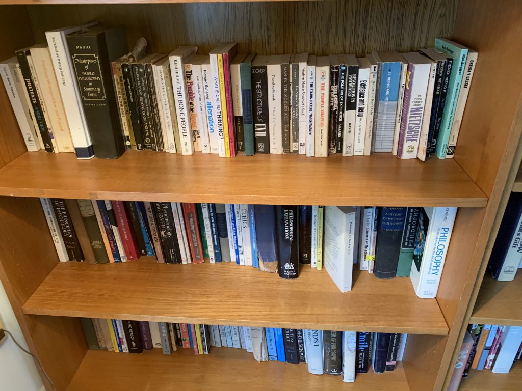 Philosophy books in a home library